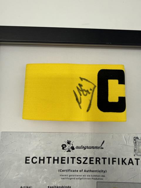 Kapitänsbinde Giovane Élber signiert im Rahmen Bayern München Autogramm COA