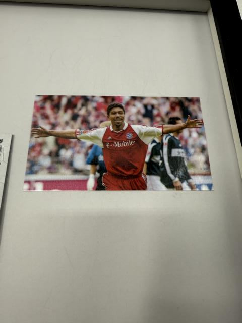 Kapitänsbinde Giovane Élber signiert im Rahmen Bayern München Autogramm COA