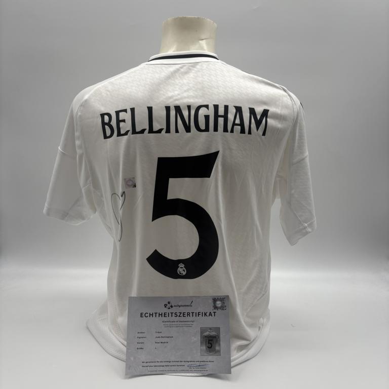 Real Madrid Trikot Jude Bellingham signiert Autogramm Adidas COA L