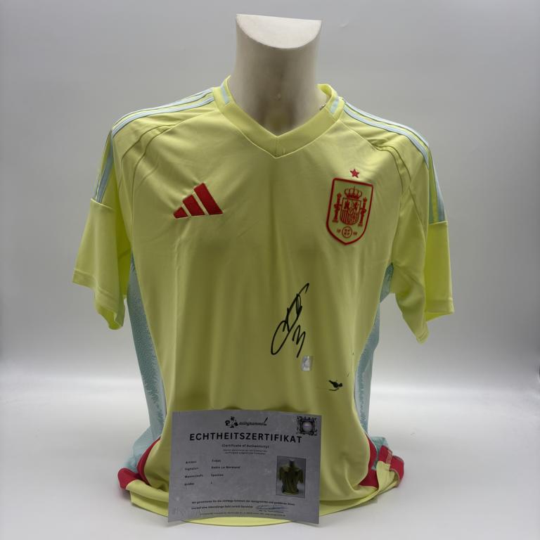 Spanien Trikot Robin Le Normand signiert Adidas COA Autogramm L