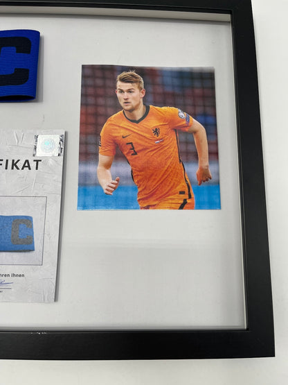 Captain's armband signed by Matthijs de Ligt, framed, Netherlands, autograph COA
