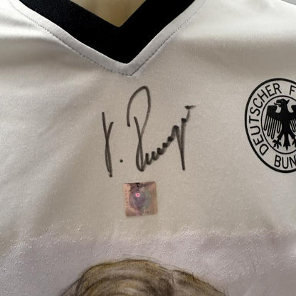 DFB Repro Shirt Portrait Karl-Heinz Rummenigge handgemalt und signiert M