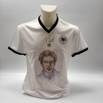 DFB Repro Shirt Portrait Karl-Heinz Rummenigge handgemalt und signiert M