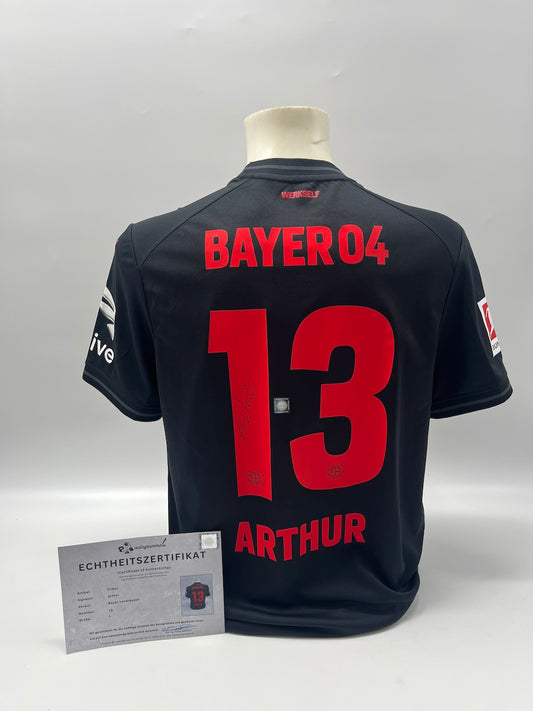 Bayer Leverkusen Trikot Arthur signiert Autogramm Bundesliga COA L