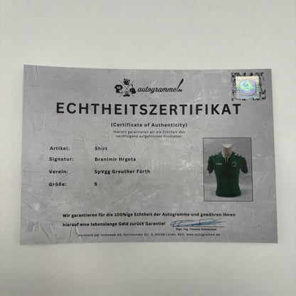 Greuter Fürth T-Shirt Branimir Hrgota signiert Autogramm S Hummel