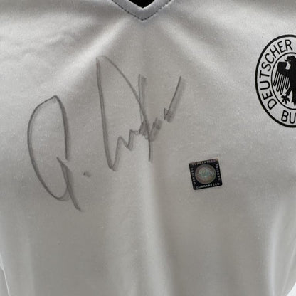 Deutschland T-Shirt Günter Netzer signiert DFB Neu Autogramm M