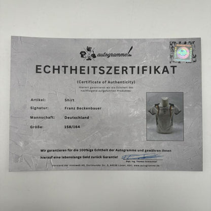 DFB Fanshirt EM 2016  Franz Beckenbauer signiert Adidas COA Deutschland DFB Kaiser 158/164