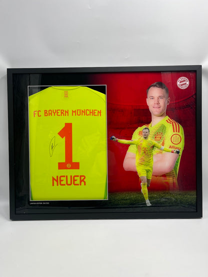 Bayern Munich jersey signed by Manuel Neuer in COA Adidas frame