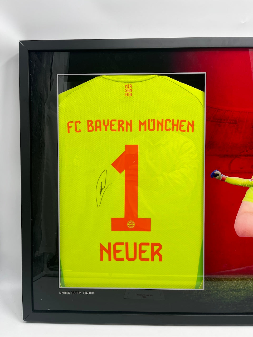 Bayern Munich jersey signed by Manuel Neuer in COA Adidas frame