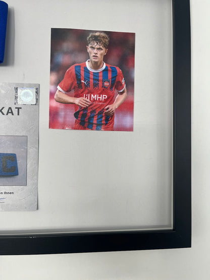 Captain's armband signed by Paul Wanner in a frame Heidenheim Autograph COA
