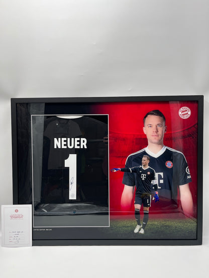 Bayern Munich jersey signed by Manuel Neuer, framed COA, new Adidas
