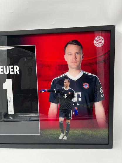 Bayern Munich jersey signed by Manuel Neuer, framed COA, new Adidas
