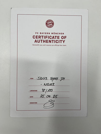 Bayern Munich jersey signed by Manuel Neuer, framed COA, new Adidas