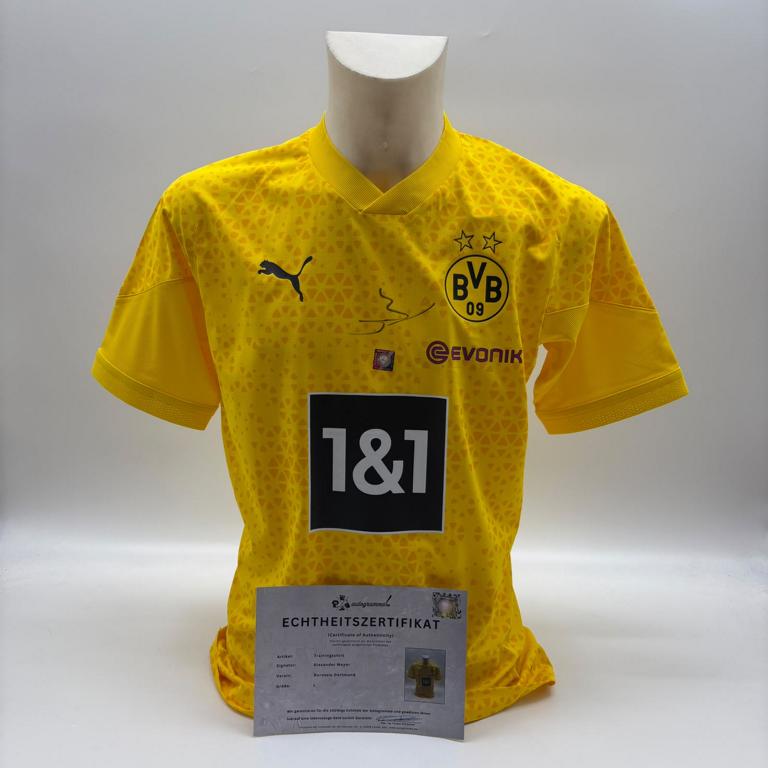 Borussia Dortmund Trainingsshirt Alexander Meyer signiert Puma COA  Autogramm L