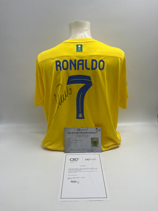 Al Nassr FC Trikot Cristiano Ronaldo signiert Autogramm COA Fußball XXL
