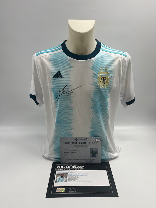 Argentinien Trikot Lionel Messi signiert Autogramm Adidas COA L
