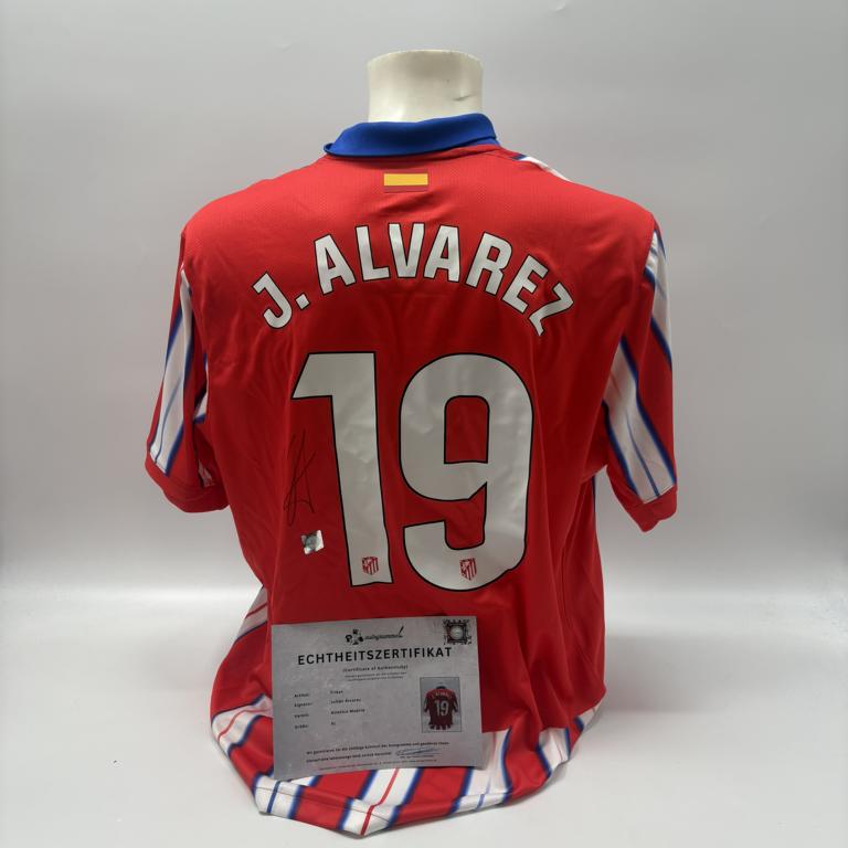 Atletico Madrid Trikot COA Julian Alvarez signiert Autogramm Nike XL