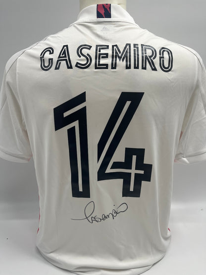 Real Madrid jersey signed by Casemiro, autographed Adidas COA M