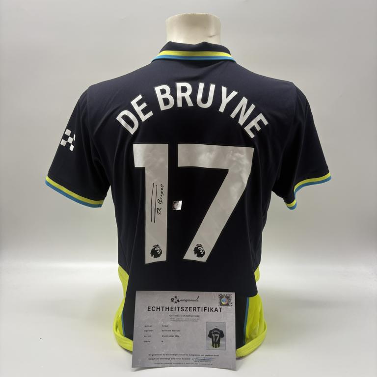 Manchester City Trikot Kevin De Breuyne signiert Autogramm Puma COA neu M