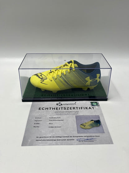 Football boots signed by Toni Schumacher, football autograph, Under Armour