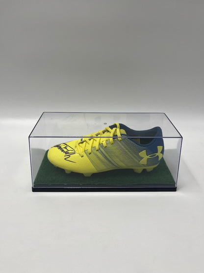 Football boots signed by Toni Schumacher, football autograph, Under Armour