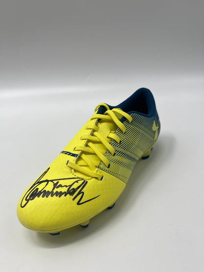 Football boots signed by Toni Schumacher, football autograph, Under Armour