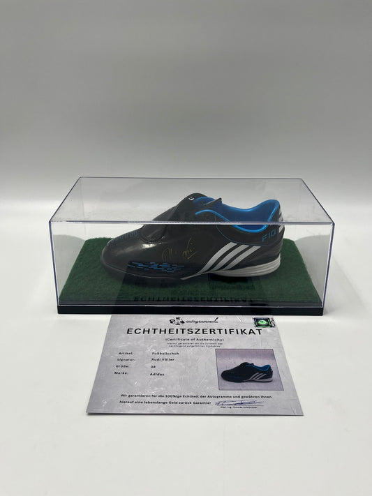 Fußballschuh Rudi Völler signiert Autogramm Bundesliga Adidas 38
