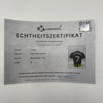 Manchester City Trikot Omar Marmoush signiert Autogramm Puma COA neu M