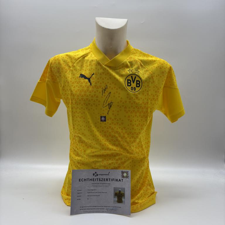 Borussia Dortmund Trainingsshirt Salih Özcan und Julian Reyerson signiert Puma COA  Autogramm M