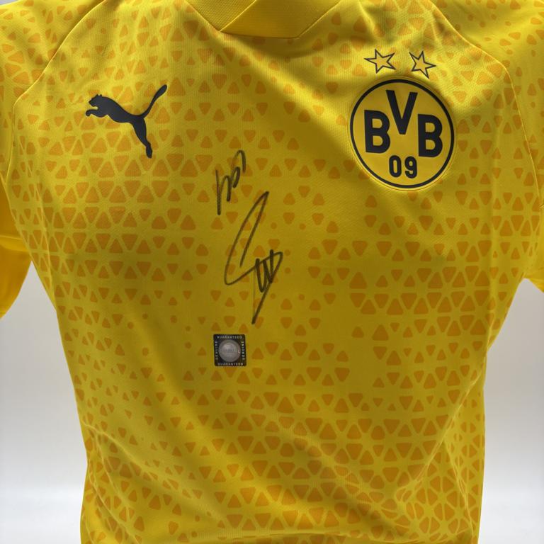 Borussia Dortmund Trainingsshirt Salih Özcan und Julian Reyerson signiert Puma COA  Autogramm M