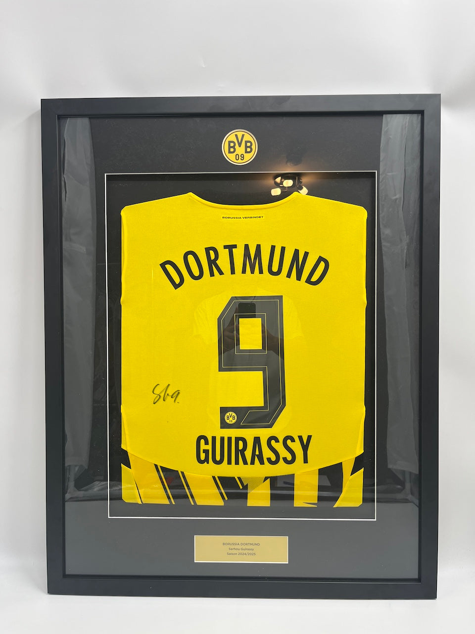 Borussia Dortmund jersey signed by Serhou Guirassy in a Puma frame, new BVB