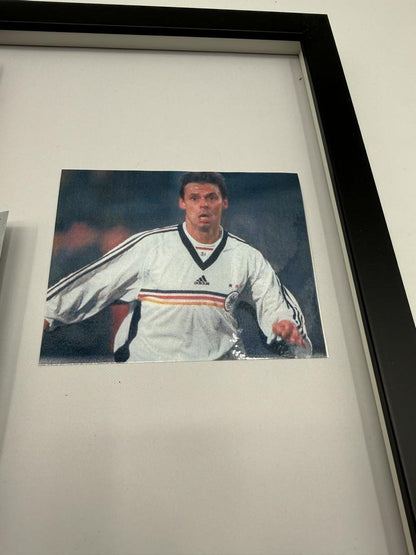 Kapitänsbinde Olaf Thon signiert im Rahmen Deutschland DFB