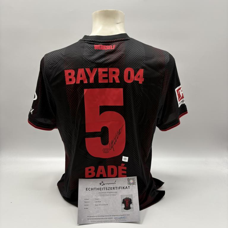 Bayer Leverkusen Trikot Loic Bade signiert New Balance COA Autogramm L