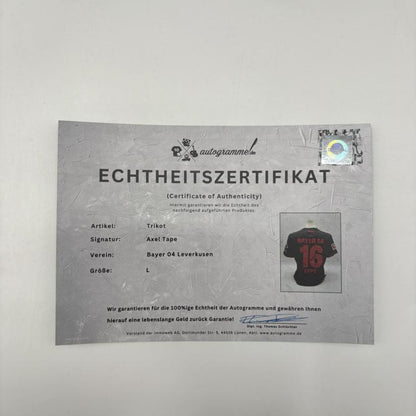 Bayer Leverkusen Trikot Axel Tape signiert New Balance COA Autogramm L