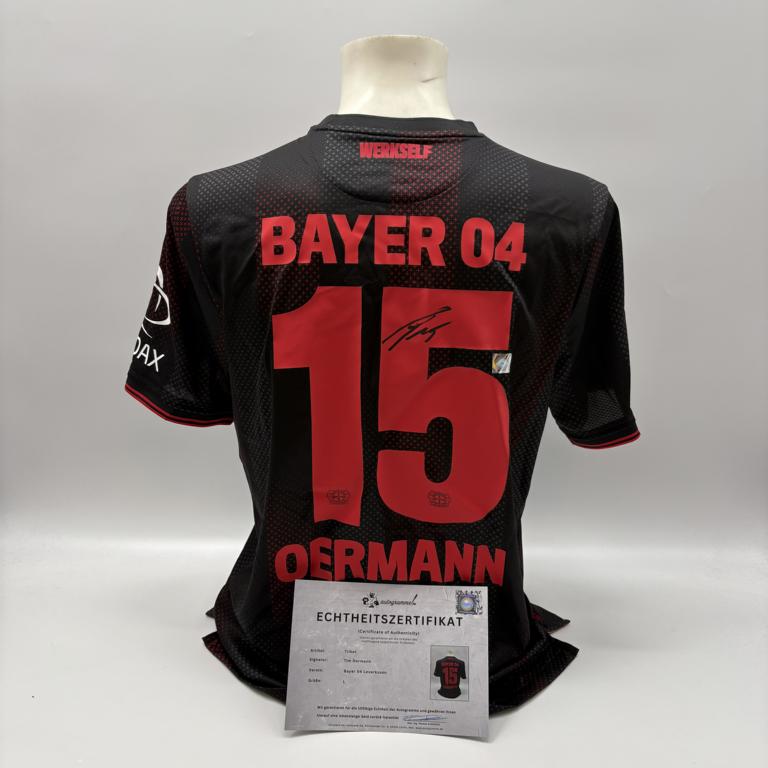 Bayer Leverkusen Trikot Tim Oermann signiert New Balance COA Autogramm L