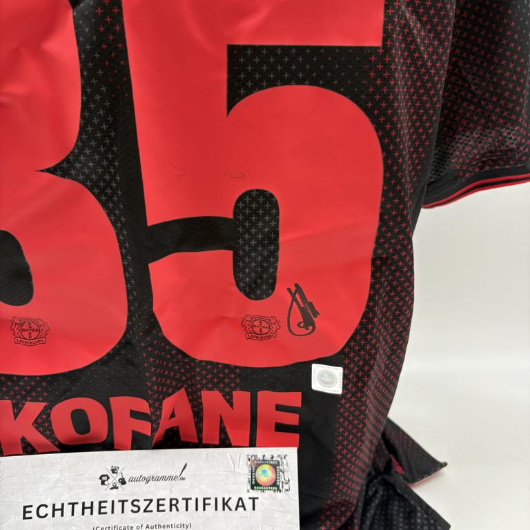 Bayer Leverkusen Trikot Christian Kofane signiert New Balance COA Autogramm L
