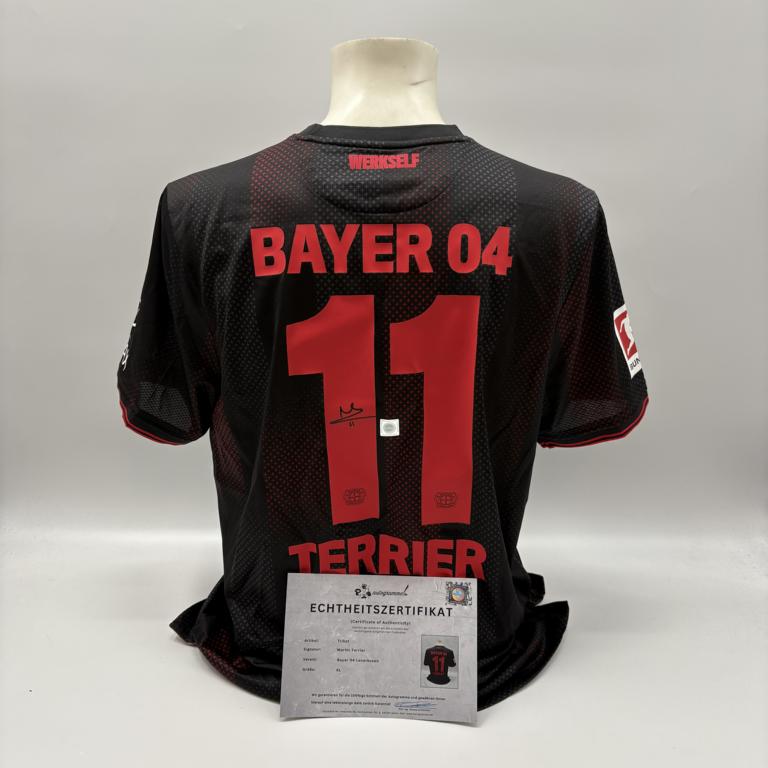 Bayer Leverkusen Trikot Martin Terrier signiert New Balance COA Autogramm XL