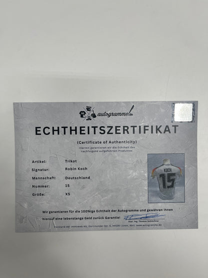 DFB jersey Robin Koch signed Adidas COA Germany autograph XS