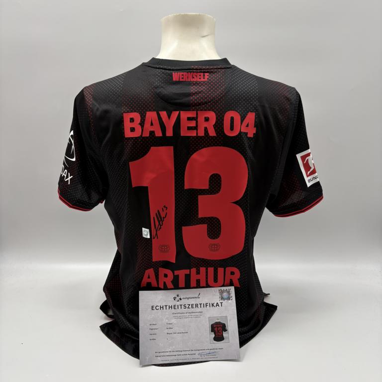Bayer Leverkusen Trikot Arthur signiert New Balance COA Autogramm L
