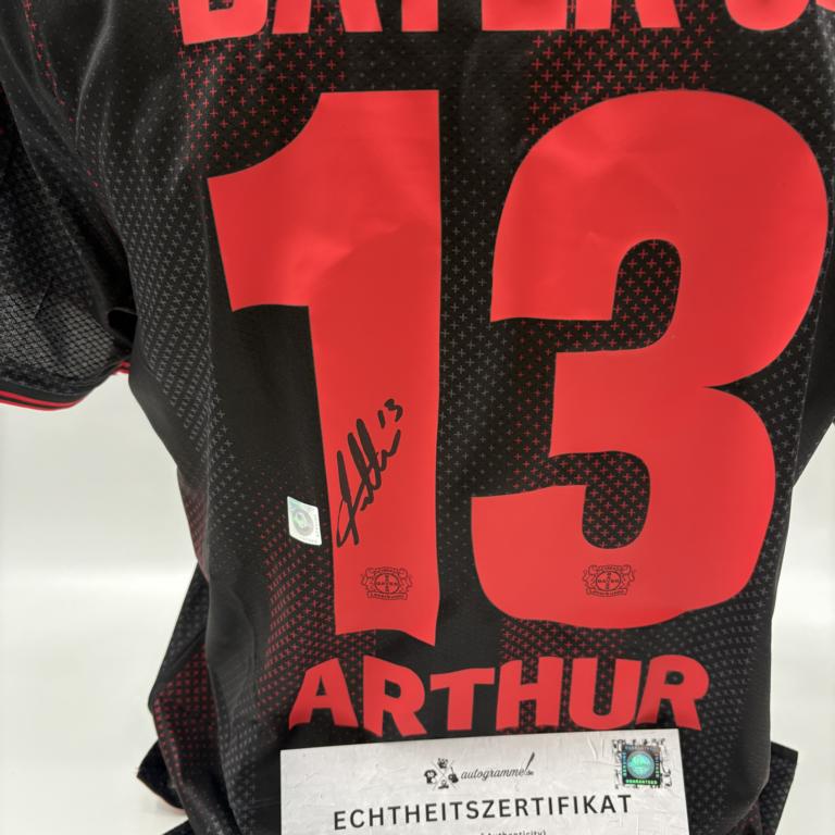 Bayer Leverkusen Trikot Arthur signiert New Balance COA Autogramm L