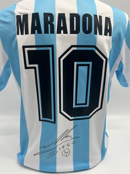Argentina jersey signed by Diego Maradona, autographed COA L