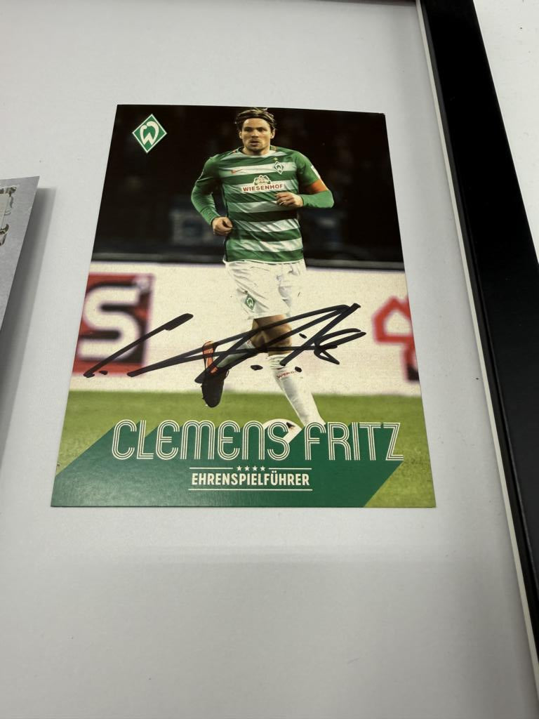 Kapitänsbinde Clemens Fritz signiert im Rahmen Werder Bremen COA Fußball