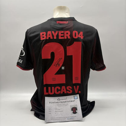 Bayer Leverkusen Trikot Lucas Vazquez signiert New Balance COA Autogramm XL