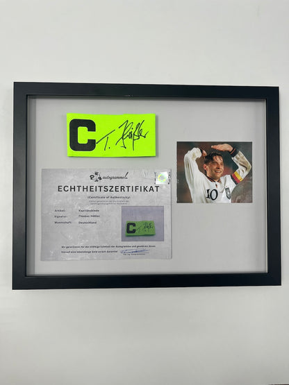 Captain's armband signed by Thomas Häßler as part of the DFB Football Autograph series