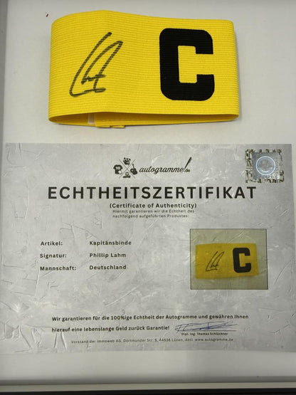 Kapitänsbinde Philipp Lahm signiert im Rahmen Deutschland Fußball Autogramm