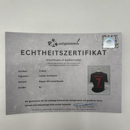 Bayer Leverkusen Trikot Jonas Hofmann signiert New Balance COA Autogramm L