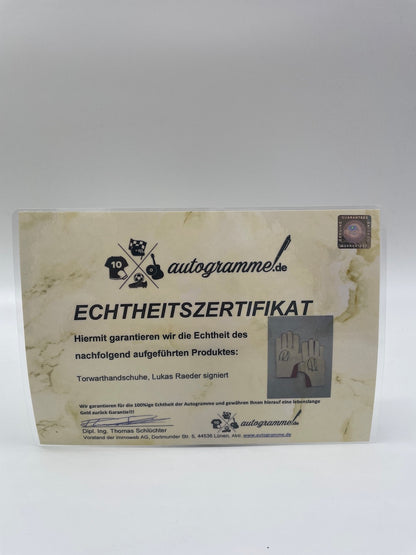 Goalkeeper gloves Lukas Raeder signed autograph bayern signature adidas new