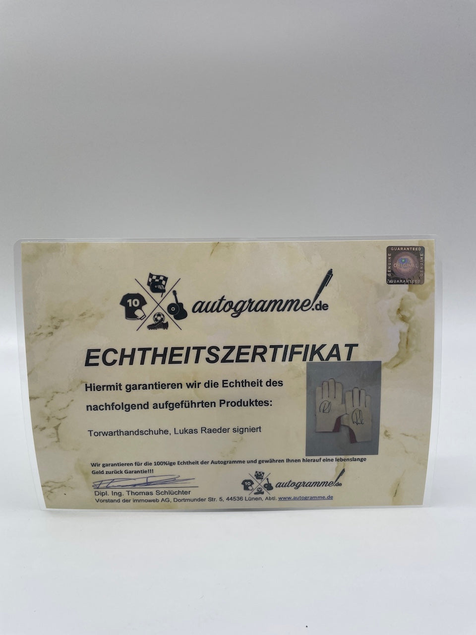 Goalkeeper gloves Lukas Raeder signed autograph bayern signature adidas new