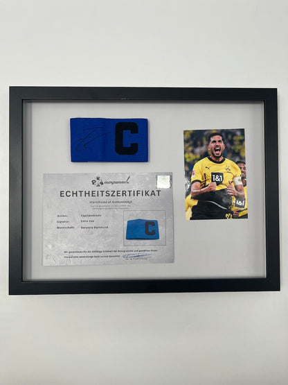 Captain's armband Emre Can signed in a new Borussia Dortmund autograph frame