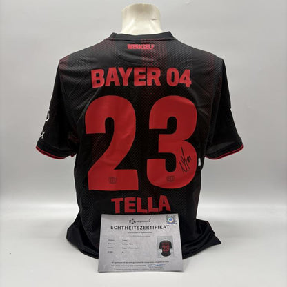 Bayer Leverkusen Trikot Nathan Tella  signiert New Balance COA Autogramm XL